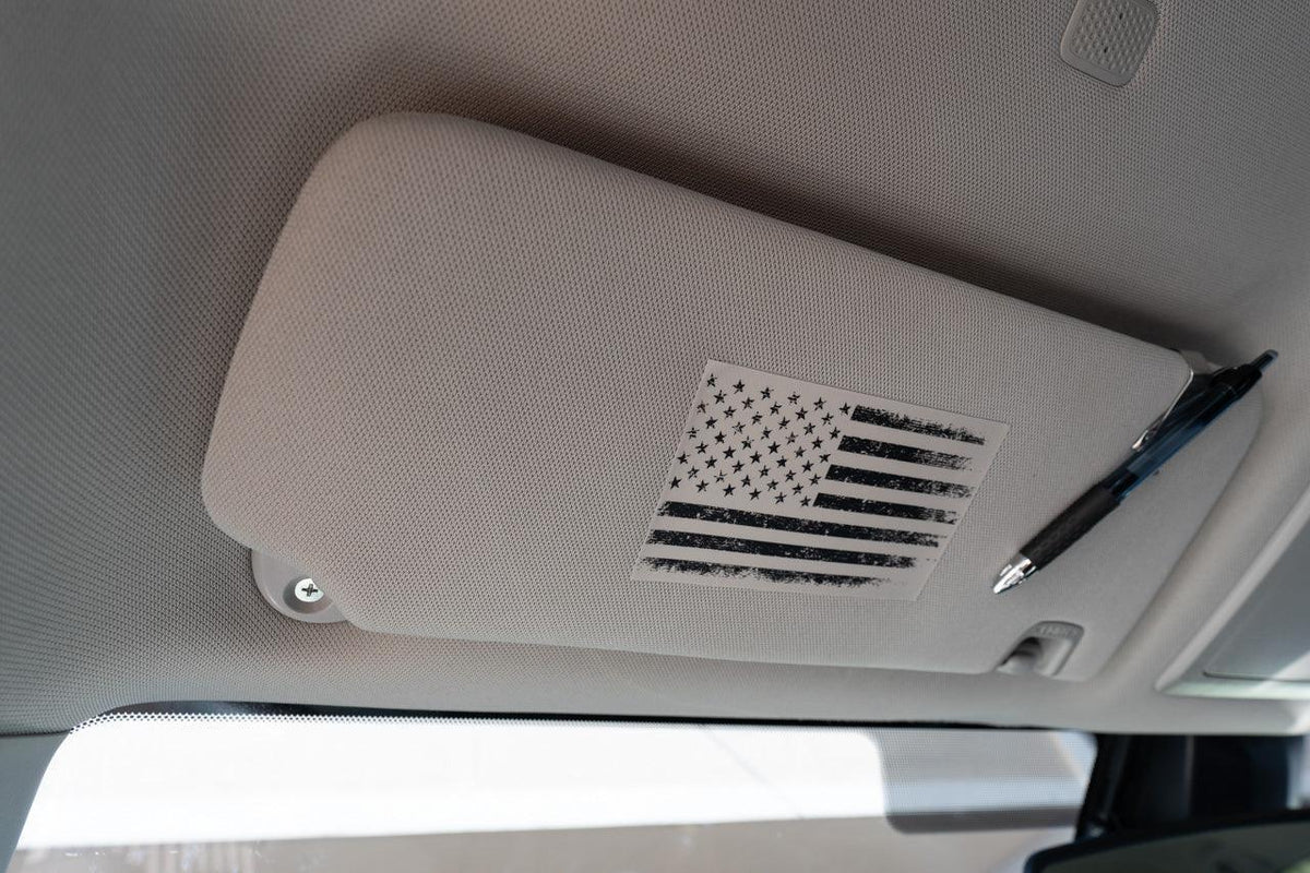 20162023 Toyota Sun Visor Airbag Label Distressed American Flag