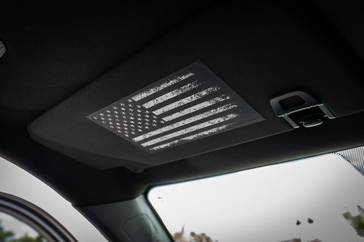 2024+ Toyota Sun Visor Airbag Label Distressed American Flag