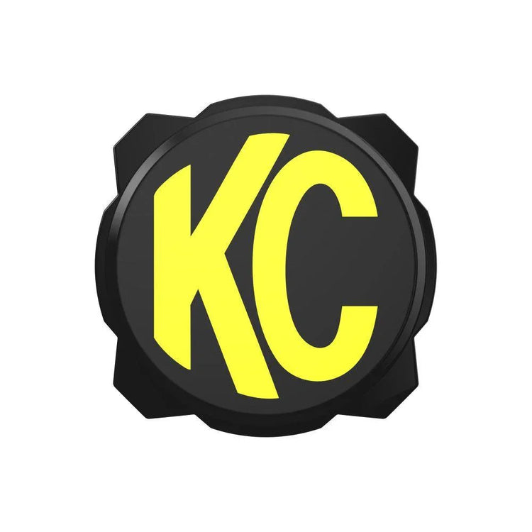 KC HiLITES Pro6 Gravity® Light Cover - Black / Yellow KC Logo - StickerFab