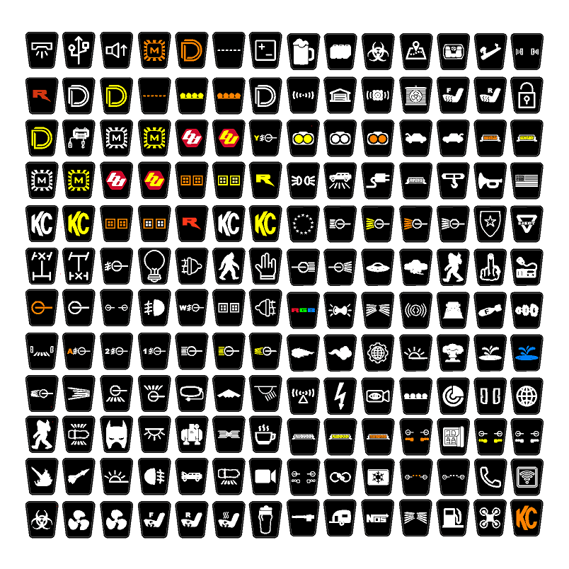 20102014 F150 Raptor, Transit, Super Duty Auxiliary Switch Labels (Upfitter) StickerFab