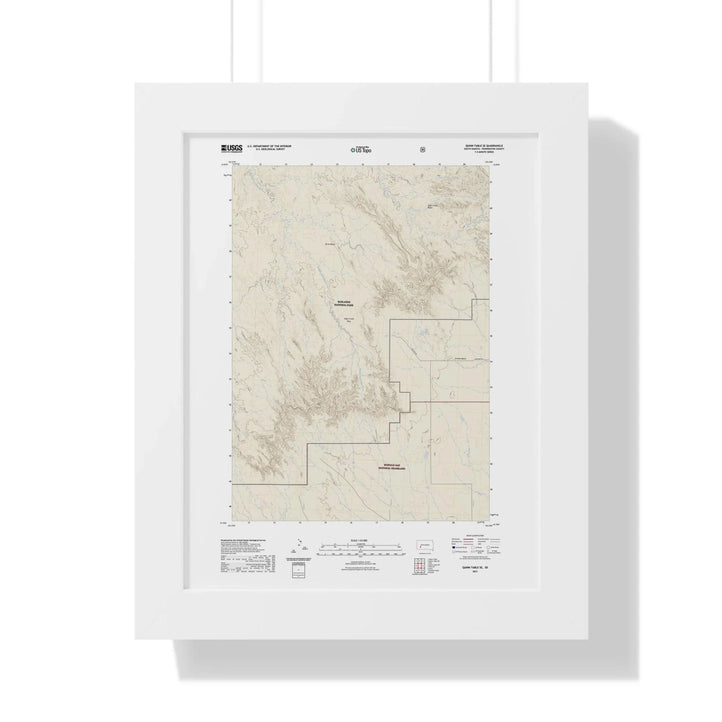 2021 Badlands Topographic Framed Poster - StickerFab