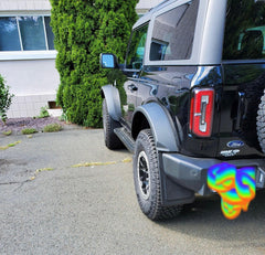 21 Offroad No Drill Mudflaps (Front AND Rear) - 2021+ Bronco - StickerFab