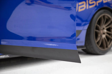 2-Pack Supercharged Emblem Badges - Carbon Fiber With Silver Blue Aluminum Border