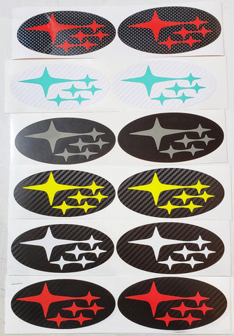 3D Carbon Fiber Front and Rear Emblem Overlays - 2013-2014 Outback - StickerFab
