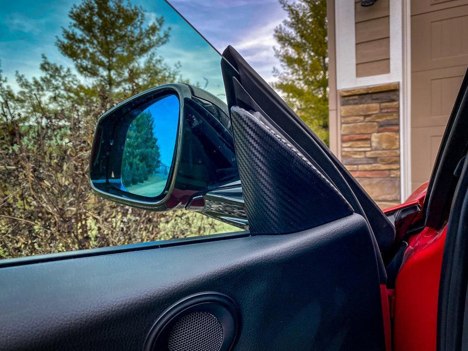 3D Carbon Inner Door Window Triangle Trim Overlays - 2020+ Supra - StickerFab