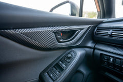 3D Carbon Interior Door Handle Trim Overlay Part 2 - 2022+ Subaru WRX - StickerFab