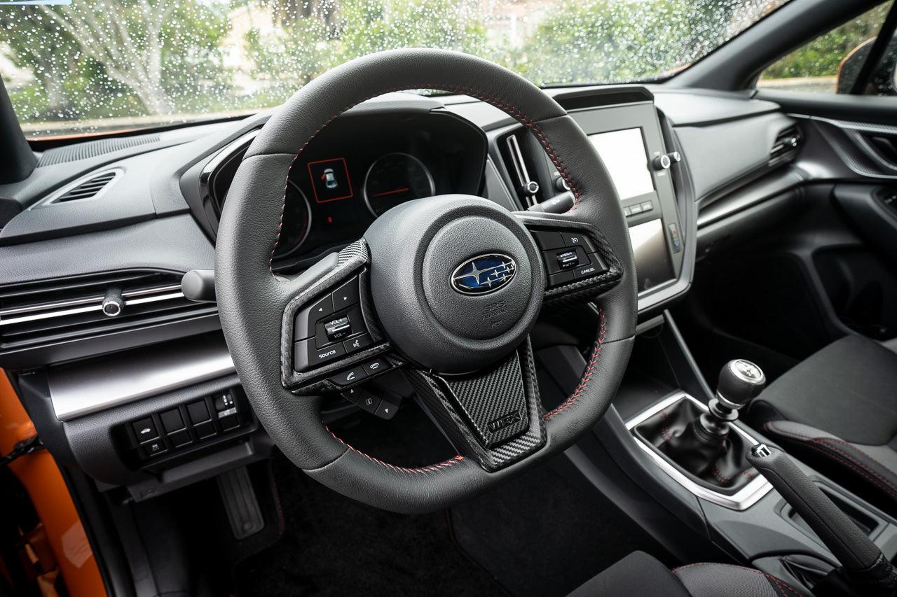 3D Carbon Steering Wheel Trim Overlays - 2022+ Subaru WRX