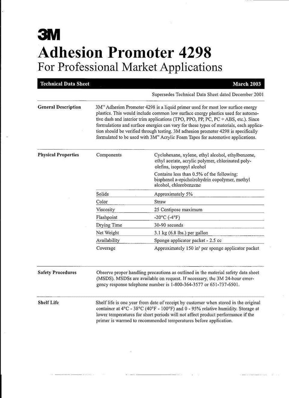 3M 4298 Adhesive Promoter Sponge Applicator - Universal - StickerFab