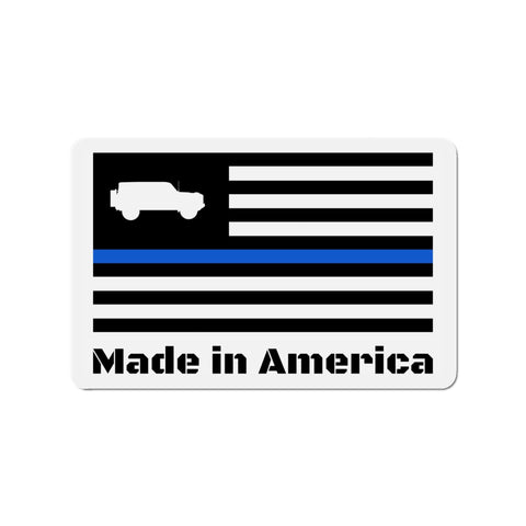 6th Gen Thin Blue Line American Flag Magnet - StickerFab