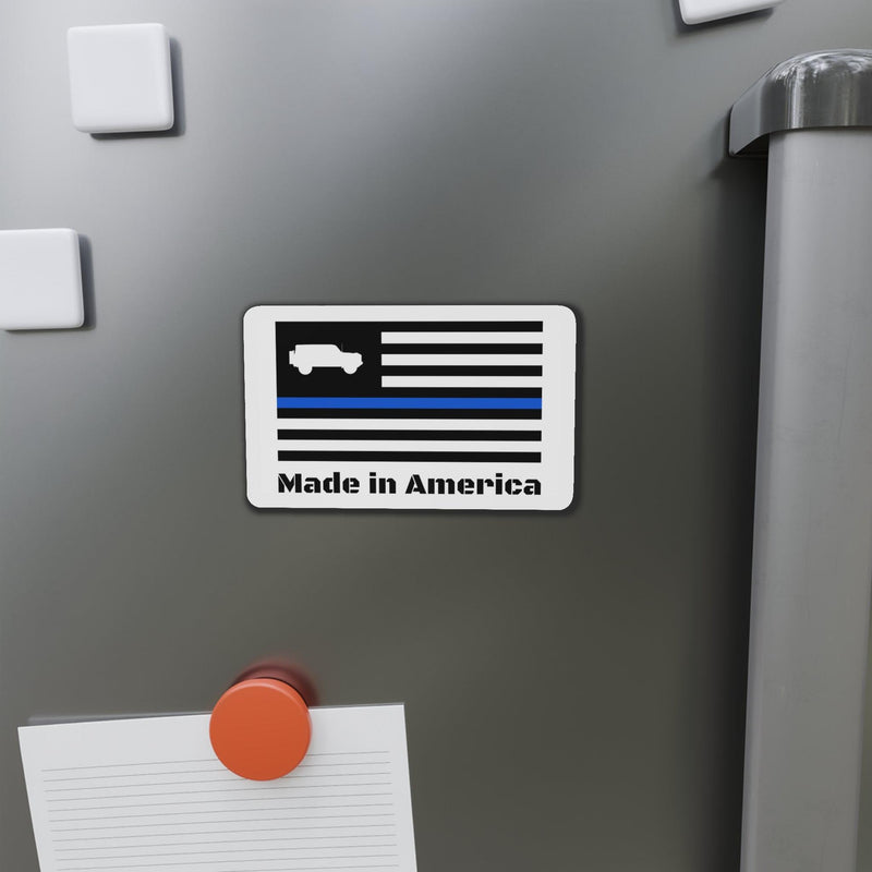 6th Gen Thin Blue Line American Flag Magnet - StickerFab