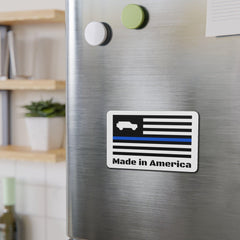 6th Gen Thin Blue Line American Flag Magnet - StickerFab