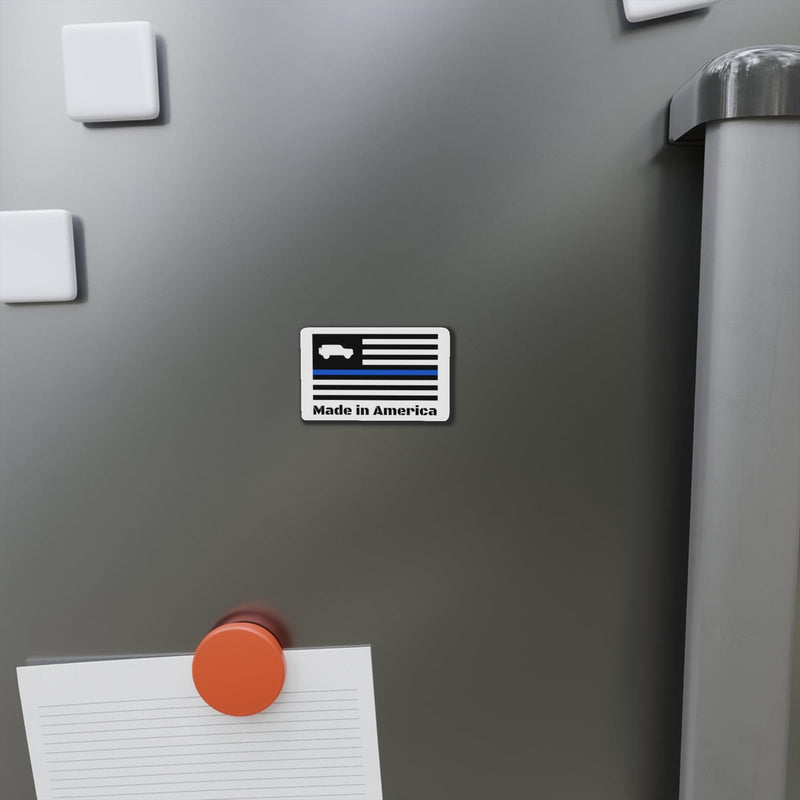 6th Gen Thin Blue Line American Flag Magnet - StickerFab