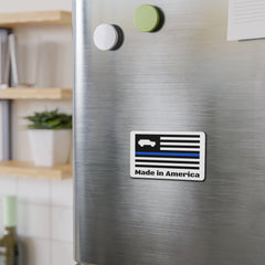 6th Gen Thin Blue Line American Flag Magnet - StickerFab