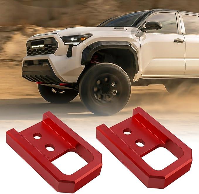Aftermarket Red Front Tow Hooks - 2024+ Land Cruiser / Tacoma / 2025+ 4Runner