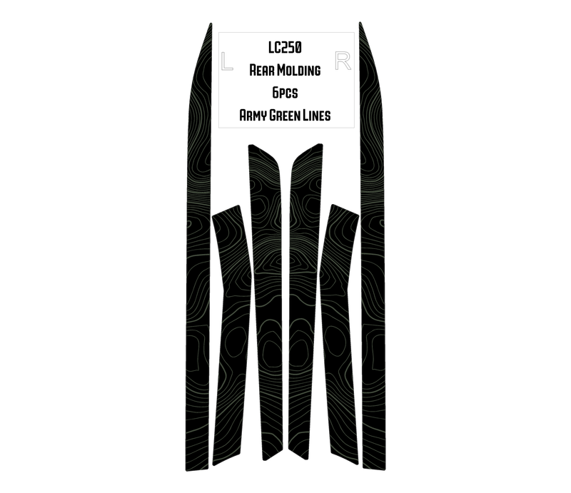 Topographic Rear Trim Overlays (6pcs) - 2024+ Land Cruiser / GX 550