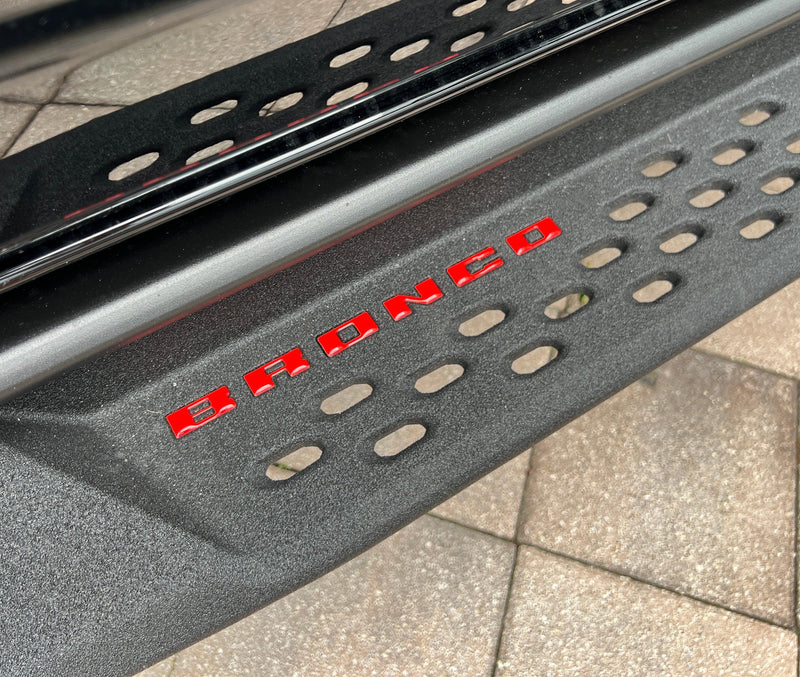 BRONCO Running Board Letter Inserts/Overlays - 2021+ Bronco