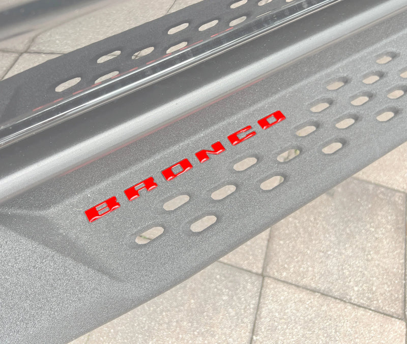 BRONCO Running Board Letter Inserts/Overlays - 2021+ Bronco