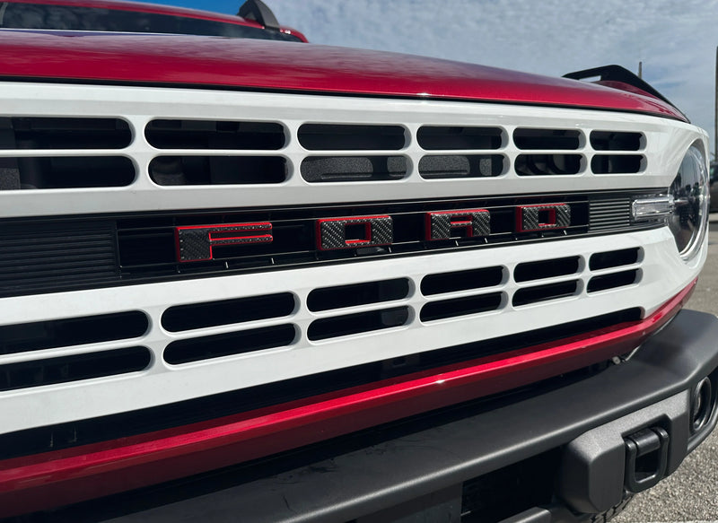 Domed FORD Heritage Grille Letter Overlays - 2023+ Bronco