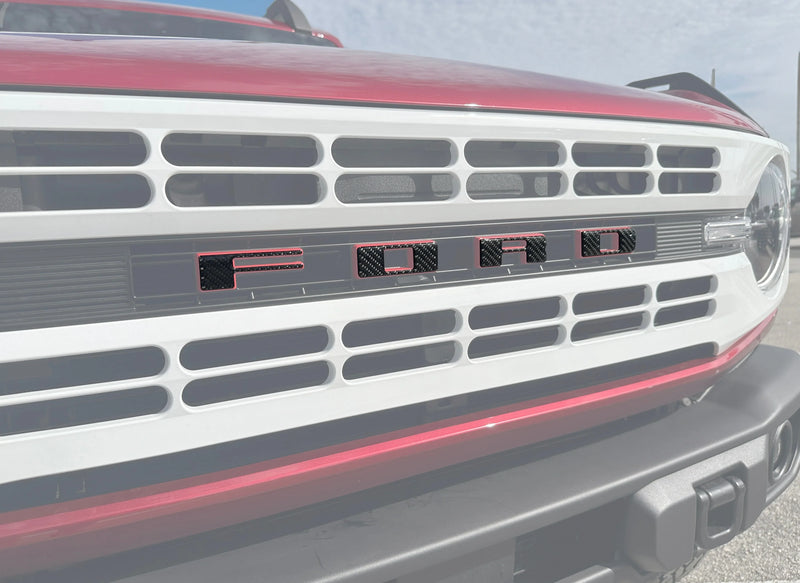 Domed FORD Heritage Grille Letter Overlays - 2023+ Bronco