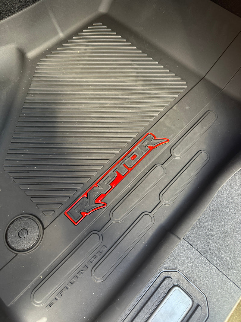 Domed Raptor Floor Mat Emblem Inserts - 2021+ Bronco Raptor