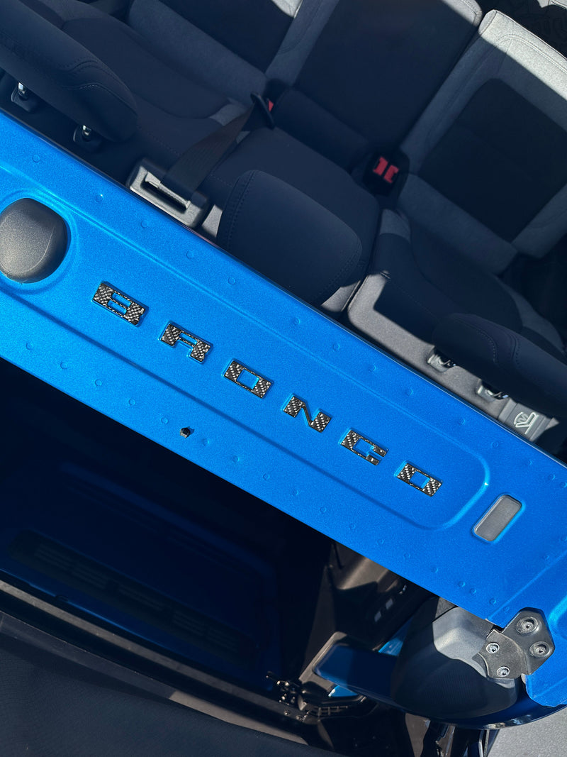 Domed Roll Bar Support Letter Overlays - 2021+ Bronco