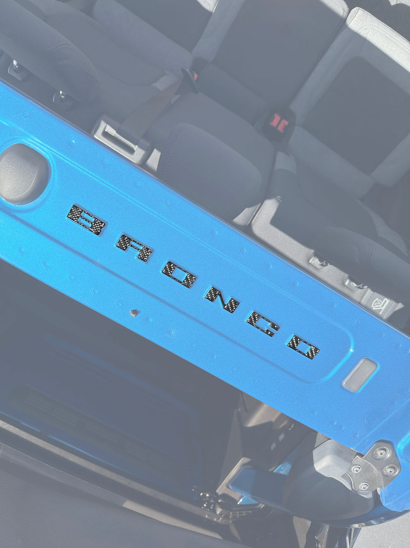 Domed Roll Bar Support Letter Overlays - 2021+ Bronco
