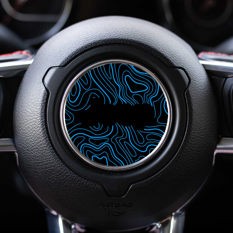 Topographical Map Print Steering Wheel Decal for Jeep - 2018+ Wrangler JL / Gladiator JT