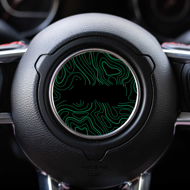 Topographical Map Print Steering Wheel Decal for Jeep - 2018+ Wrangler JL / Gladiator JT