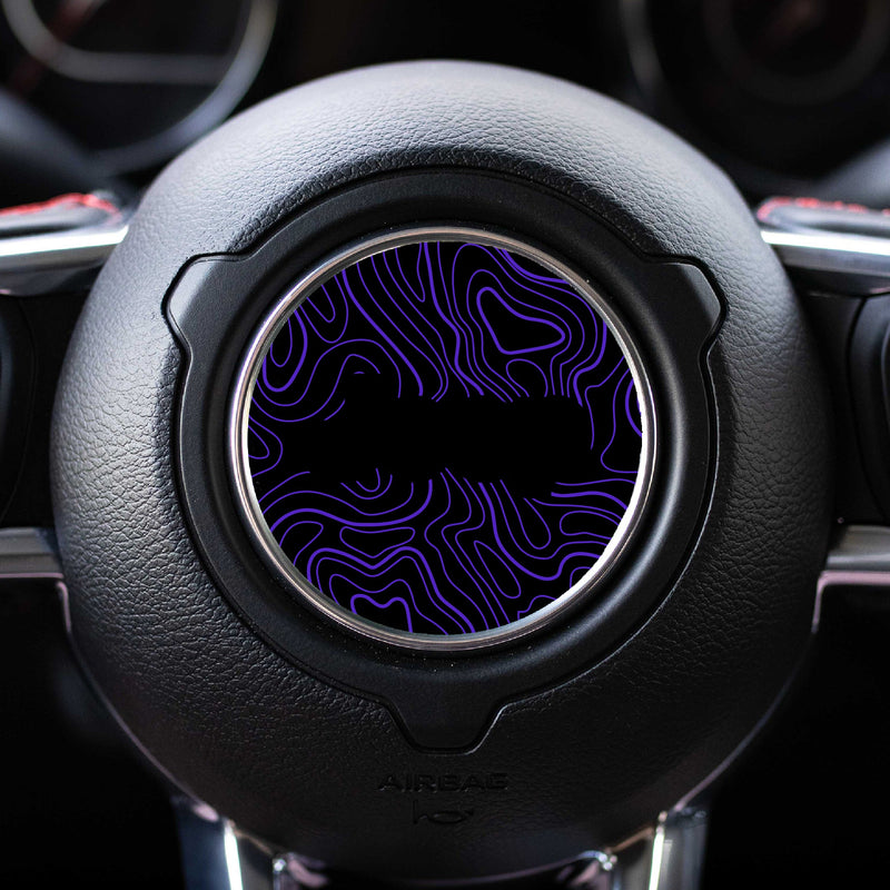 Topographical Map Print Steering Wheel Decal for Jeep - 2018+ Wrangler JL / Gladiator JT