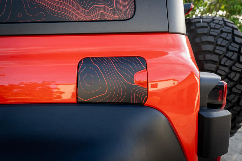 Printed Series Stealth Topo Fuel Door Overlay - 2021+ Bronco - StickerFab