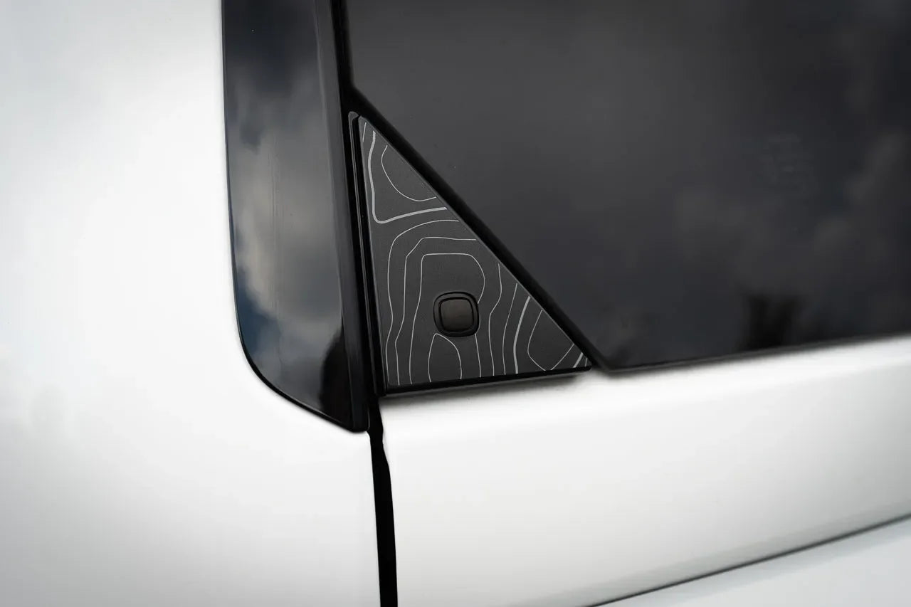 Car Rear Overlay 2024+ Land Cruiser Topographic Rear Window Triangle Overlay | StickerFab