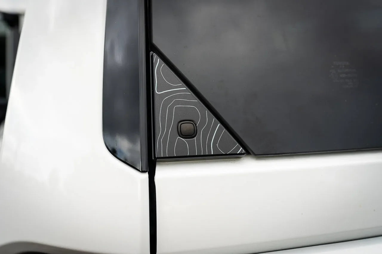 Car Rear Overlay 2024+ Land Cruiser Topographic Rear Window Triangle Overlay | StickerFab