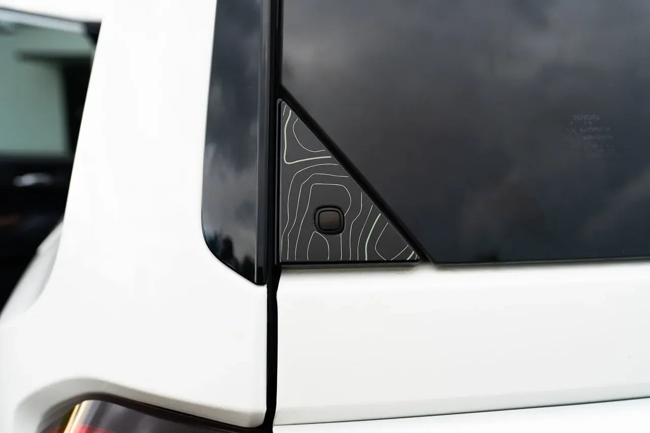 Car Rear Overlay 2024+ Land Cruiser Topographic Rear Window Triangle Overlay | StickerFab