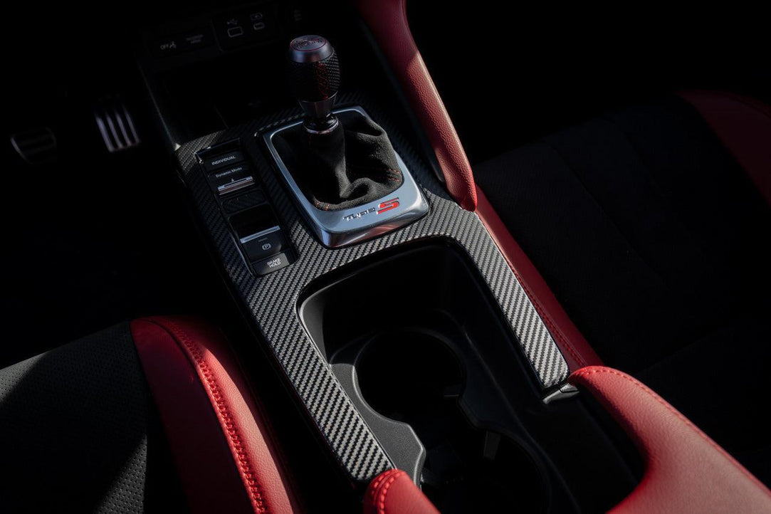 3D Carbon Fiber Manual Shifter Trim Overlay - 2023+ Integra 6MT / 2022+ Civic 6MT - StickerFab