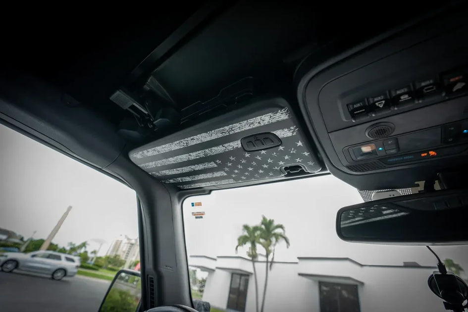 2021+ Bronco US Flags Sun Visor Overlays | StickerFab