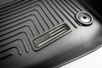 Distressed American Flag Husky Floor Mat Logo (Etched Acrylic) - Universal