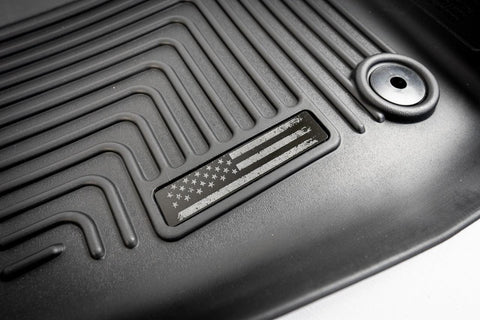 Distressed American Flag Husky Floor Mat Logo (Etched Acrylic) - Universal - StickerFab