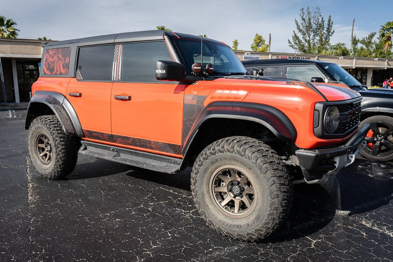 Topo Hardtop Side Window Overlays - 2021+ Bronco 4 Door - StickerFab