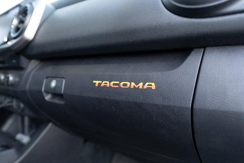 Glove Box "TACOMA" Logo Inlays (Printed Series) - 2016-2023 Tacoma - StickerFab