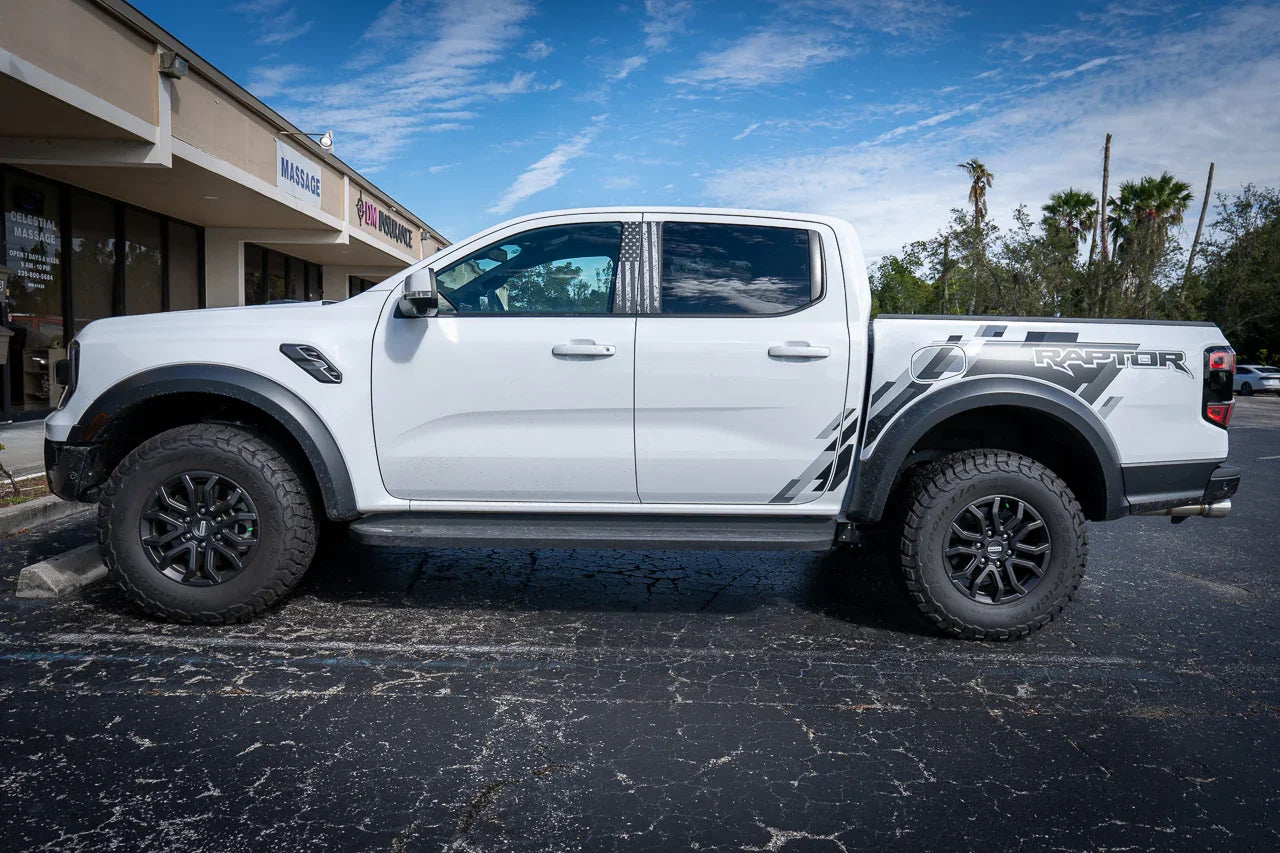 2024+ Ford Ranger American Flag B Pillar Overlay Kit | StickerFab