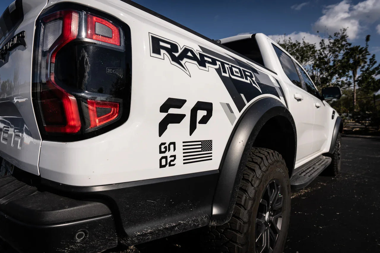 2024+ Ranger Raptor FP GN 02 Fender Decals with American Flags | StickerFab