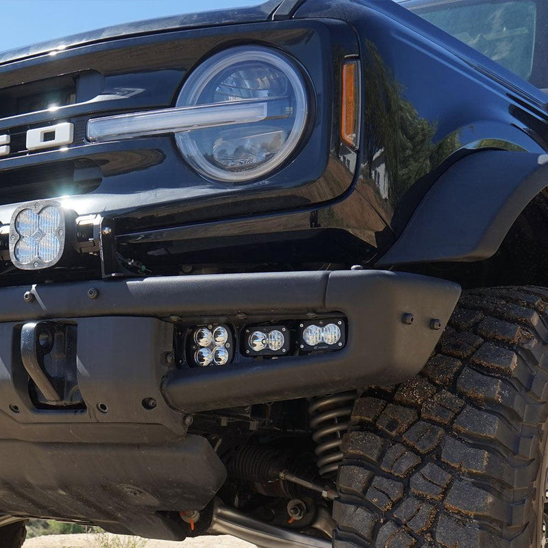 Baja Designs Squadron Pro / Dual S2 Sport Triple Bumper Fog Light Kit - 2021+ Bronco (HD Modular Bumper) - StickerFab