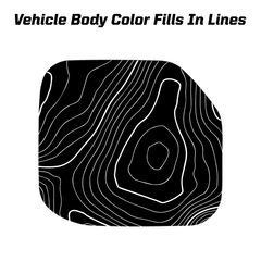 Printed Series Stealth Topo Fuel Door Overlay - 2021+ Bronco - StickerFab