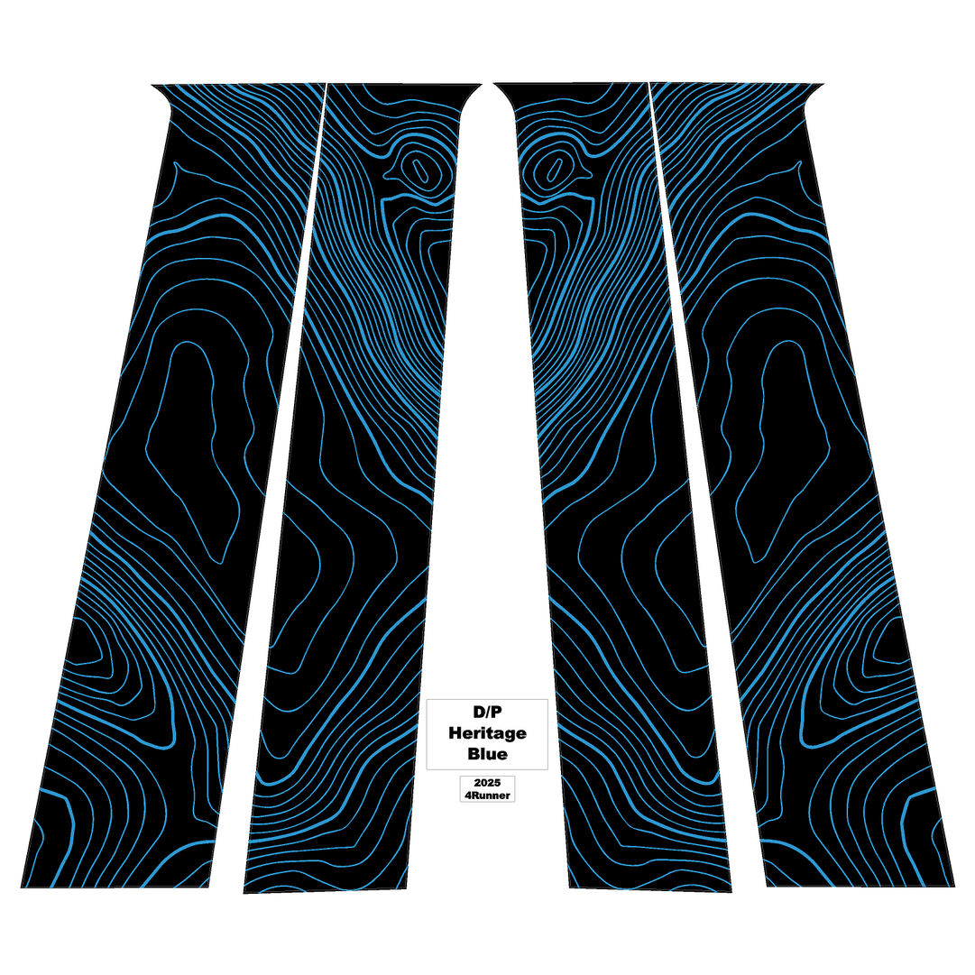 Topographic B Pillar Overlays - 2024+ Tacoma Double Cab / 2025+ 4Runner