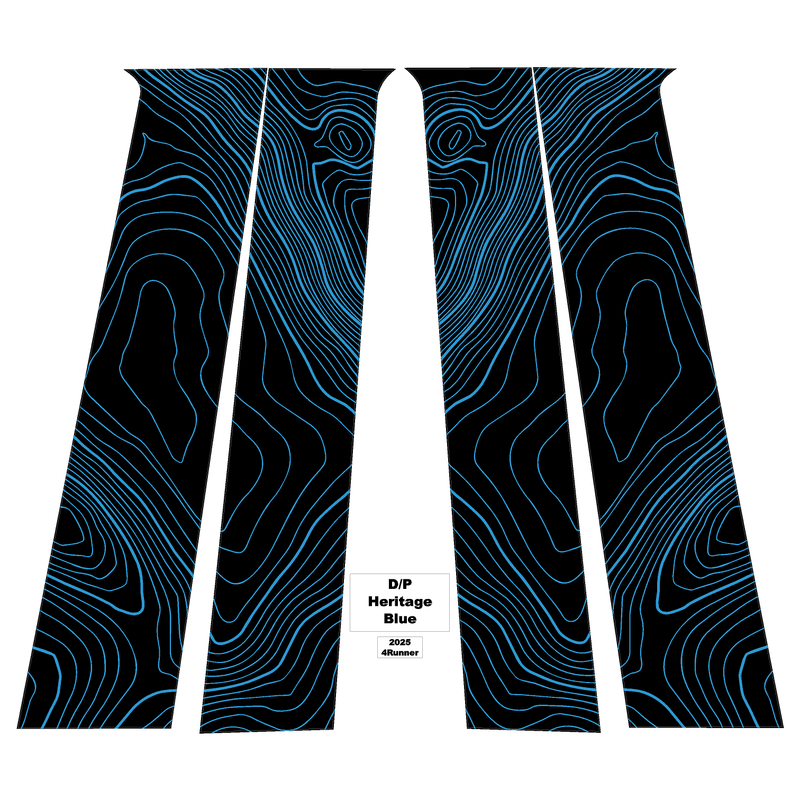 Topographic B Pillar Overlays - 2024+ Tacoma Double Cab / 2025+ 4Runner