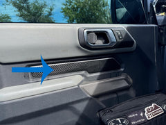 Topo Front Interior Upper Door Card Insert Overlays (Printed Series) - 2021+ Bronco 2 Door - StickerFab