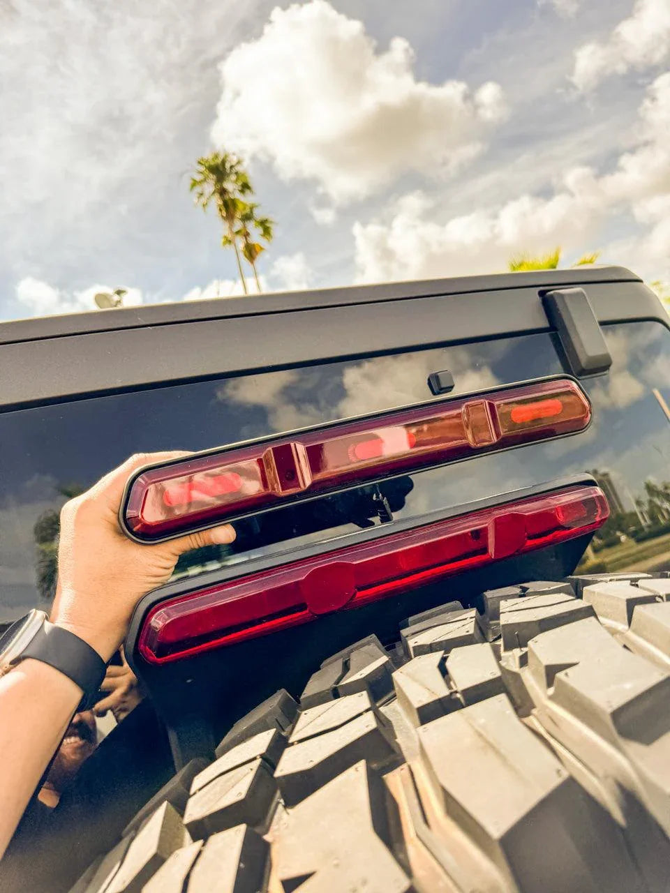 Bronco Raptor Rear Light Mounts OSD 2021+ Bronco Raptor Style High Mount Brake Light | StickerFab
