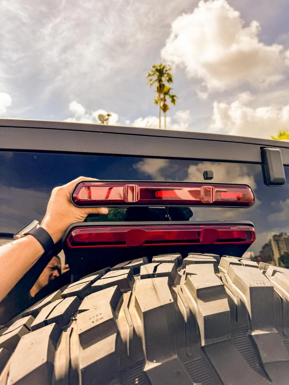 Bronco Raptor Rear Light Mounts OSD 2021+ Bronco Raptor Style High Mount Brake Light | StickerFab
