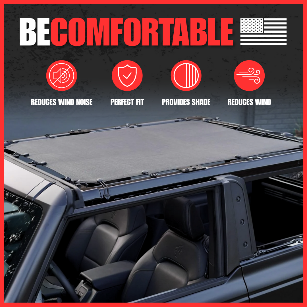 2021+ Ford Bronco Solid Color Sun Shade Top - SPIDERWEBSHADE | StickerFab