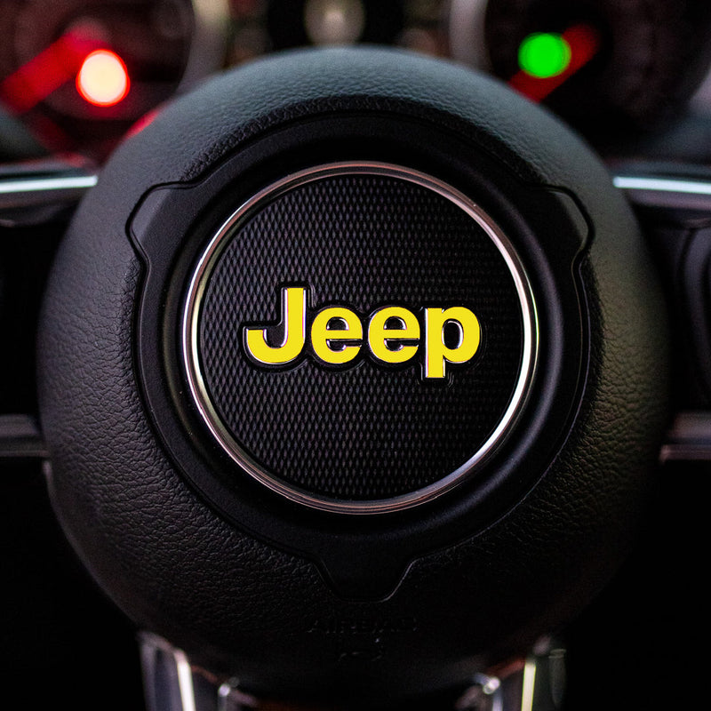 JEEP Steering Wheel Emblem Overlay Decals (Various Designs) - 2018+ Wrangler JL / Gladiator JT